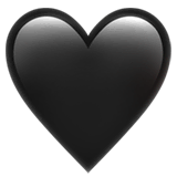 Coração preto nos iOS iPhones e macOS da Apple