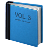 Синий учебник Эмодзи на Apple macOS и iOS iPhone