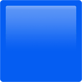 Blue Square Emoji on Apple macOS and iOS iPhones