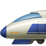 Скоростной поезд с закругленной носовой частью Эмодзи на Apple macOS и iOS iPhone
