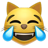 Cat With Tears Of Joy Emoji on Apple macOS and iOS iPhones
