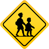 Знак «дети переходят дорогу» Эмодзи на Apple macOS и iOS iPhone