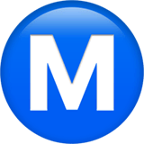 M im Kreis Emoji auf Apple macOS und iOS iPhones