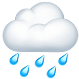 Nube con lluvia en Apple macOS y iOS iPhones