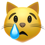Crying Cat Emoji on Apple macOS and iOS iPhones