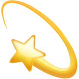 Simbolo della stella con scia circolare su Apple macOS e iOS iPhones