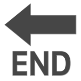 🔚 Freccia nera rivolta verso sinistra con testo END Emoji su Apple macOS e iOS iPhones