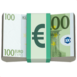 Банкноты евро Эмодзи на Apple macOS и iOS iPhone