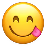 😋 Cara sorridente, a lamber os lábios Emoji nos Apple macOS e iOS iPhones