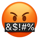 🤬 Face With Symbols On Mouth Emoji on Apple macOS and iOS iPhones