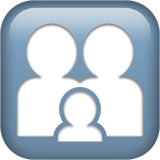 Familie mit Mutter, Vater und Tochter Emoji auf Apple macOS und iOS iPhones