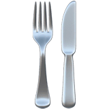 Fourchette et couteau sur Apple macOS et iOS iPhones