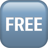 🆓 Sinal com a palavra FREE Emoji nos Apple macOS e iOS iPhones