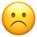 Frowning Face Emoji on Apple macOS and iOS iPhones