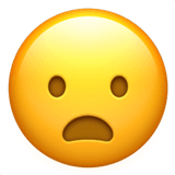 Gesicht mit gerunzelter Stirn und geöffnetem Mund Emoji auf Apple macOS und iOS iPhones