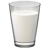 Bicchiere di latte su Apple macOS e iOS iPhones