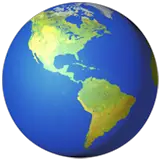 Globe centré sur les Amériques sur Apple macOS et iOS iPhones