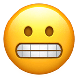 😬 Cara de desagrado mostrando os dentes Emoji nos Apple macOS e iOS iPhones