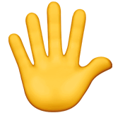 Main levée avec les doigts écartés sur Apple macOS et iOS iPhones