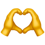Руки в виде сердца Эмодзи на Apple macOS и iOS iPhone