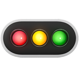 Горизонтальный светофор Эмодзи на Apple macOS и iOS iPhone