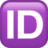 Знак «ID» на английском Эмодзи на Apple macOS и iOS iPhone