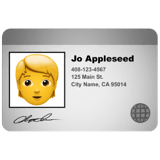 Identification Card Emoji on Apple macOS and iOS iPhones