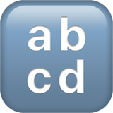 🔡 Simbolo di input per lettere minuscole Emoji su Apple macOS e iOS iPhones