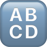 🔠 Simbolo di input per lettere maiuscole Emoji su Apple macOS e iOS iPhones