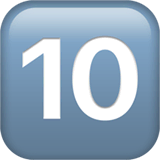 Tecla do número dez nos iOS iPhones e macOS da Apple