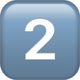 2️⃣ Tecla do número dois Emoji nos Apple macOS e iOS iPhones