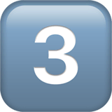 3️⃣ Tecla do número três Emoji nos Apple macOS e iOS iPhones