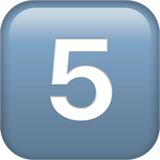 5️⃣ Tecla del número cinco Emoji en Apple macOS y iOS iPhones