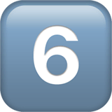 6️⃣ Tecla del número seis Emoji en Apple macOS y iOS iPhones