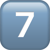 Taste mit der Zahl 7 Emoji auf Apple macOS und iOS iPhones