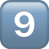 Tecla del número nueve en Apple macOS y iOS iPhones