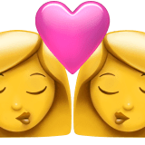 👩‍❤️‍💋‍👩 Поцелуй двух женщин Эмодзи на Apple macOS и iOS iPhone