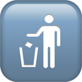 Simbolo che indica di gettare i rifiuti negli appositi contenitori su Apple macOS e iOS iPhones