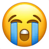 Loudly Crying Face Emoji on Apple macOS and iOS iPhones