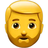 Бородатый человек Эмодзи на Apple macOS и iOS iPhone