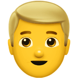 Mann mit blondem Haar Emoji auf Apple macOS und iOS iPhones