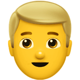 Man: Blond Hair on Apple