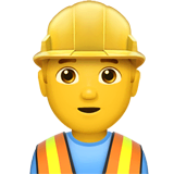 Man Construction Worker Emoji on Apple macOS and iOS iPhones
