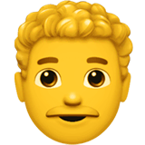 👨‍🦱 Man: Curly Hair Emoji on Apple macOS and iOS iPhones