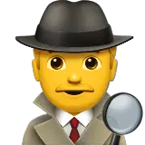 Man Detective Emoji on Apple macOS and iOS iPhones