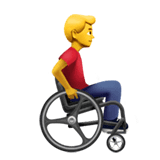 Homme en fauteuil roulant manuel tourné vers la droite on Apple