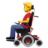 Мужчина в моторизованном кресле-коляске Эмодзи на Apple macOS и iOS iPhone
