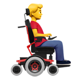 Мужчина в моторизованном инвалидном кресле, лицом вправо on Apple