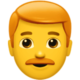 👨‍🦰 Мужчина с рыжими волосами Эмодзи на Apple macOS и iOS iPhone