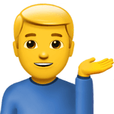 Mann am Informationsschalter Emoji auf Apple macOS und iOS iPhones